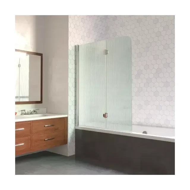 Шторка на ванную E2V LUX 120 08 Moru L, профиль глянцевый хром, стекло Moru