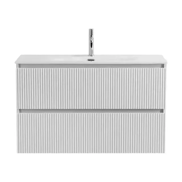 Тумба с раковиной BelBagno Uno-Mini 100 белый матовый