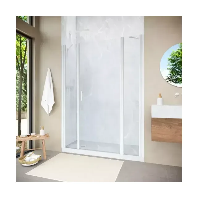 Дверь в душевой проем EP-2F NOVO 155 01 crystalvision R, профиль белый, стекло crystalvision