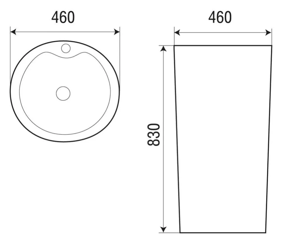 Напольная раковина WeltWasser Лербах/Leerbach 4646 GL-WT 46*46