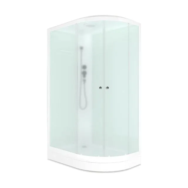 Душевая кабина Domani-Spa Delight Slim 128 (120х80 см), левое исполнение — белые стенки, сатин-матированные стекла, белый профиль