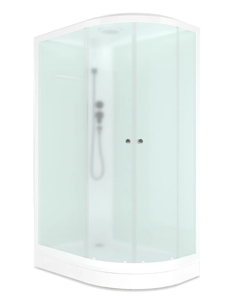 Душевая кабина Domani-Spa Delight Slim 128 (120х80 см), левое исполнение — белые стенки, сатин-матированные стекла, белый профиль