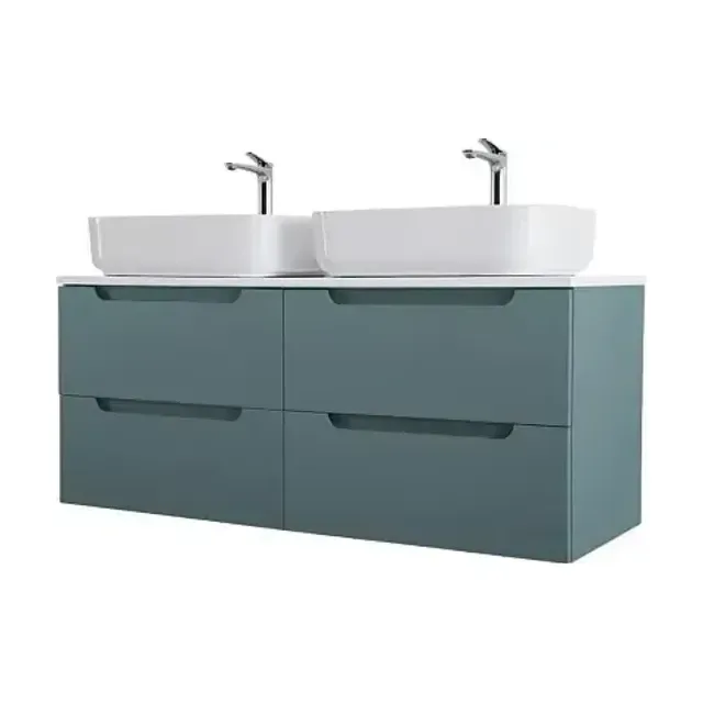 Тумба с раковиной BelBagno Этна (Etna) 120 голубая матовая (столешница EK-120-2-BL, раковины BB1304)