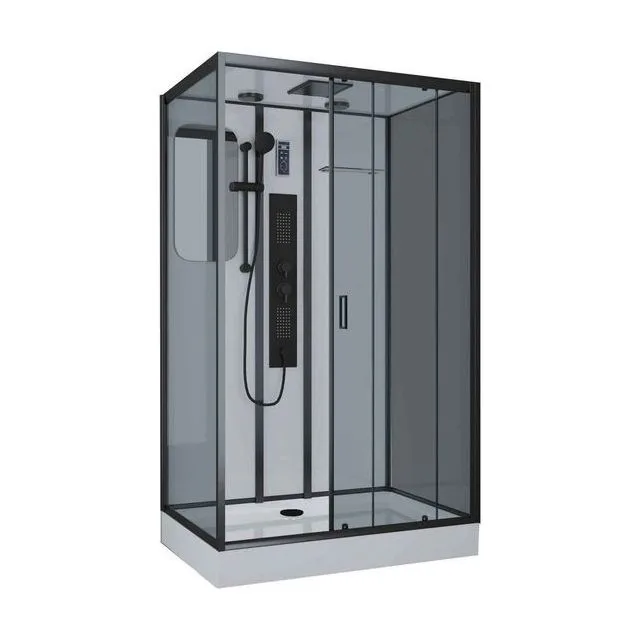 Душевая кабина Niagara Premium NG-6912-01GQR BLACK (120х80х210) низкий поддон(16 см),черный,стекло тонированное