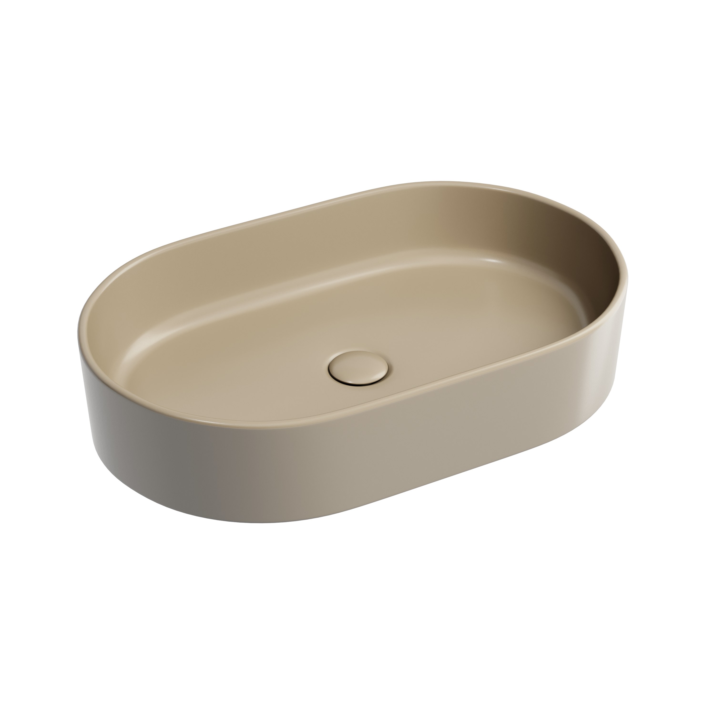Раковина из сантехнического фарфора Ceramica Nova Элемент (Element) 61 см CN6048MC накладная цвет бежевый матовый