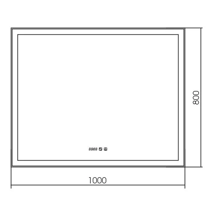 Зеркало Silver Mirrors Гуверт 100*80 с Led-подсветкой, часами и функцией антизапотевания