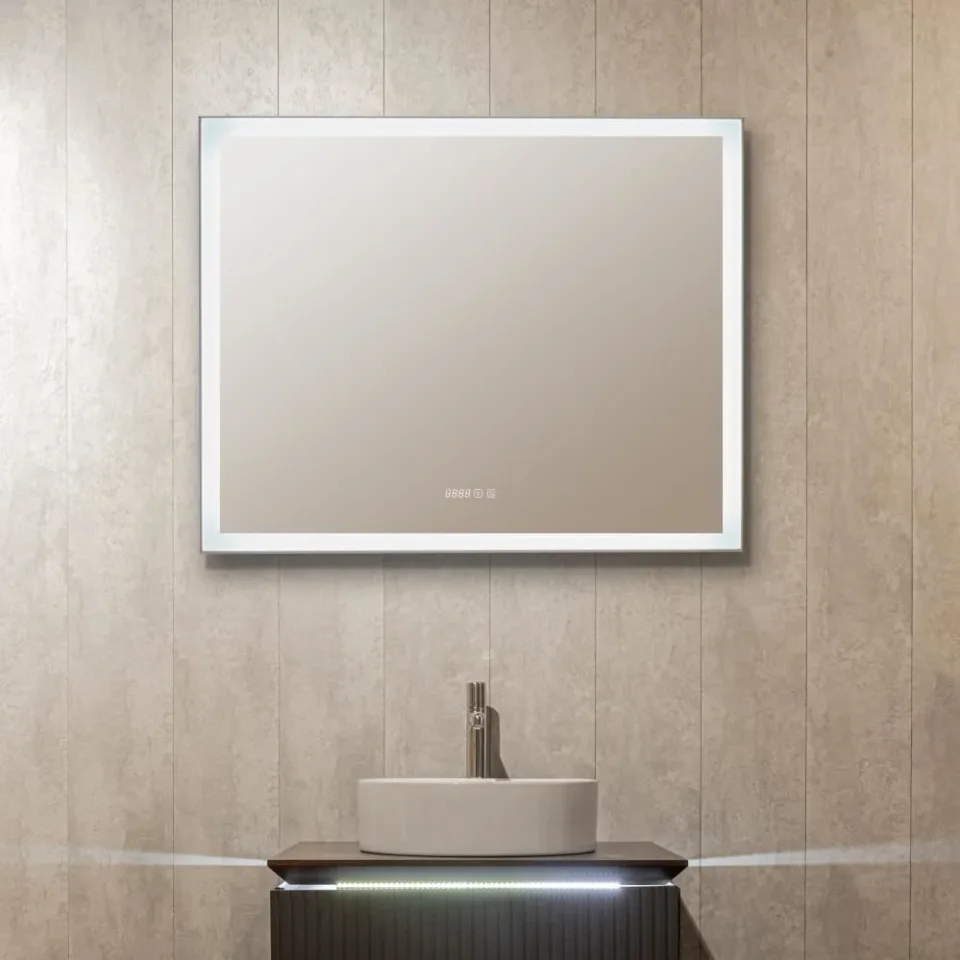 Зеркало Silver Mirrors Гуверт 100*80 с Led-подсветкой, часами и функцией антизапотевания