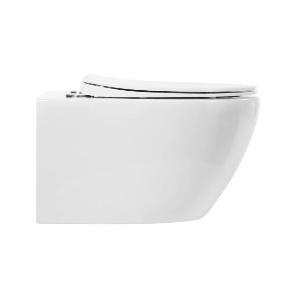 Подвесной унитаз Art&Max Элегант/Elegant 36,5*51 безободковый с крышкой-сиденьем микролифт AM9316SC