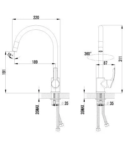 Смеситель Lemark Plus Strike для кухни LM1105C