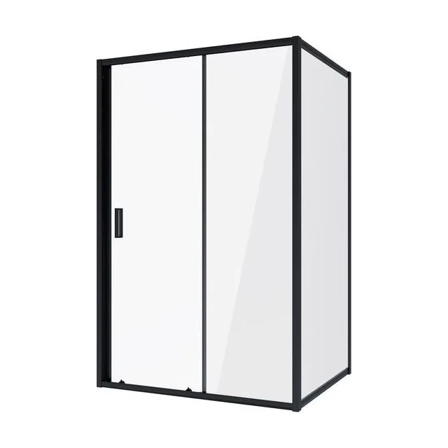 Душевое ограждение Niagara Nova NG-82-13AB-A90B (130х90х195) прямоугольник,черный, дверь раздвижная,стекло прозрачное