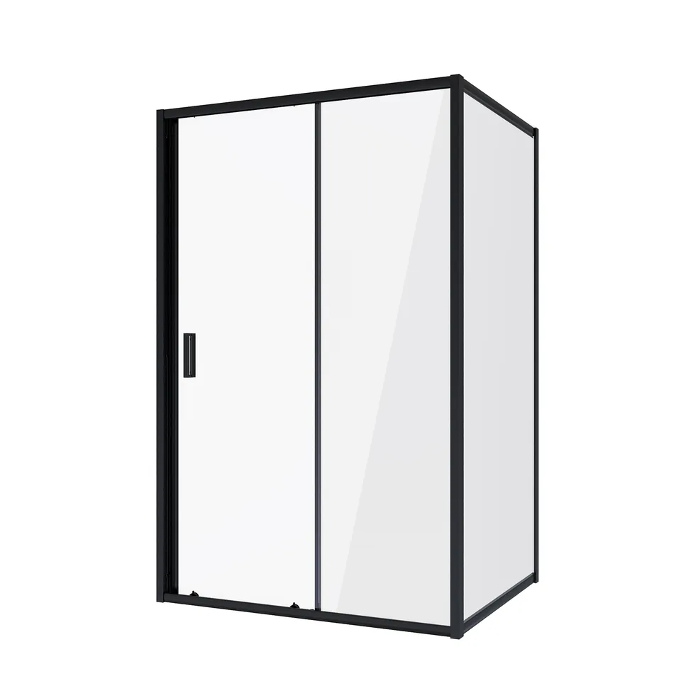 Душевое ограждение Niagara Nova NG-82-13AB-A70B (130х70х195) прямоугольник,черный, дверь раздвижная,стекло прозрачное,2 места