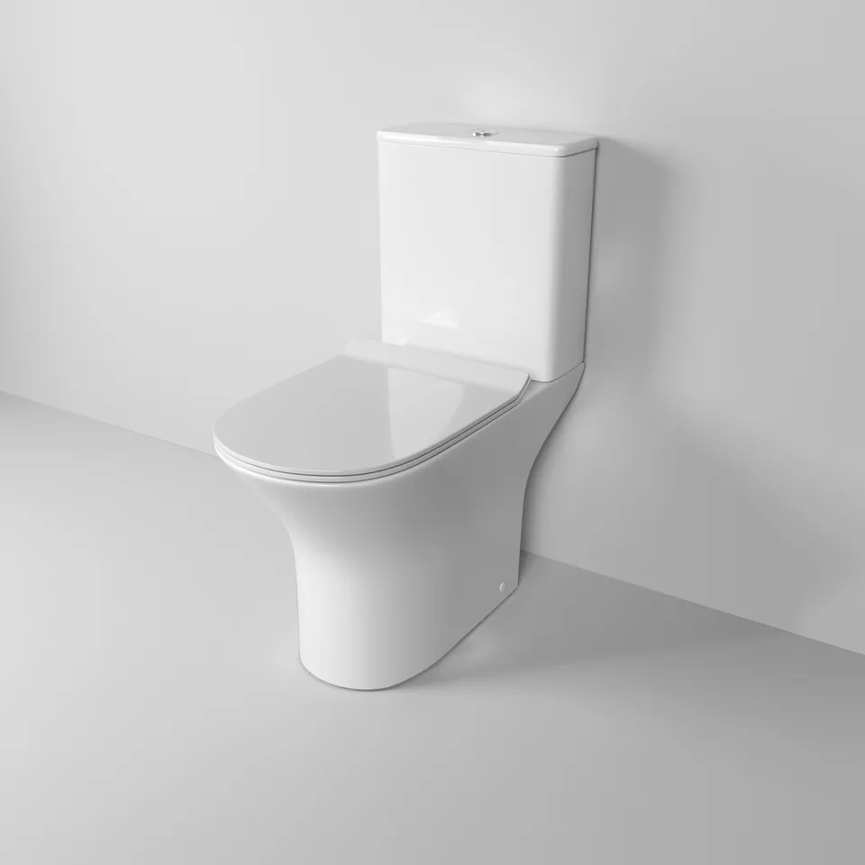 Унитаз напольный Grossman Classic GR-4465SQ (640х350х800) безободковый,белый с тонкой крышкой,микролифт,смыв торнадо,2 места