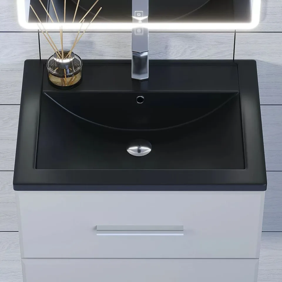 Встраиваемая раковина Uperwood Foster Quartz 61*40,5 черная матовая, уголь