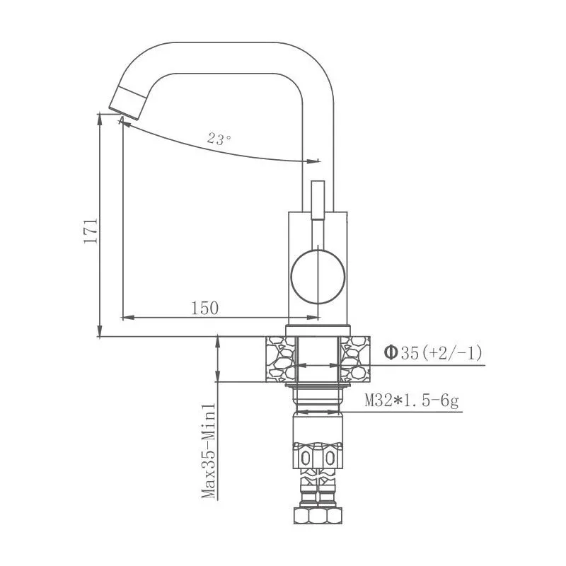 Смеситель Haiba HB72304-4 для кухни сталь матовая