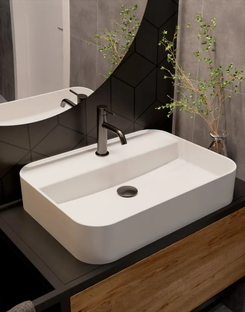Смеситель AQUAme Сиена (Siena) AQM6210GM для раковины металл