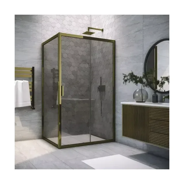 Душевой уголок ZP+ZPV TUR NOVO 100*70 05 07, профиль бронза, стекло графит