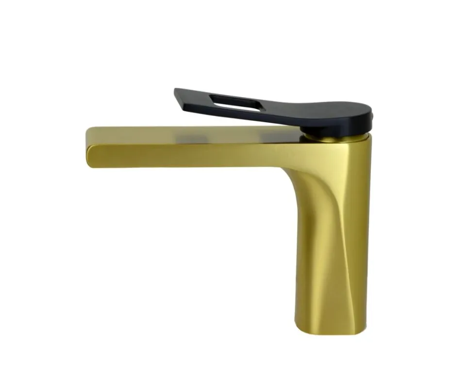 Смеситель Bronze DE Luxe Element EL02GB для раковины матовое золото/черный