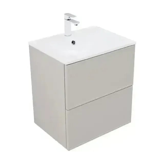 Тумба с раковиной Aquanet Арт 60 бежевая Soft touch, раковина Арт 60
