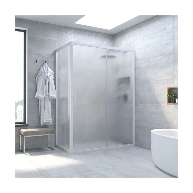 Душевой уголок ZP+ZPV NOVO h2000 135*75 01 02, профиль белый, стекло шиншилла