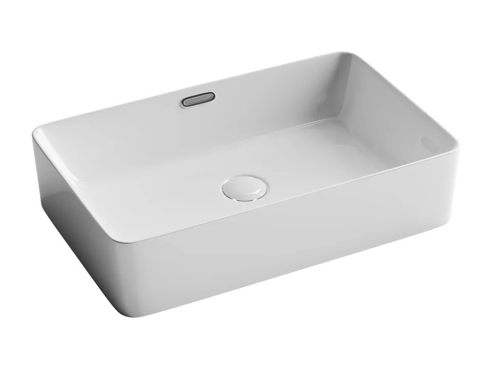 Раковина из сантехнического фарфора Ceramica Nova Элемент (Element) 60 см CN5025 накладная цвет белый