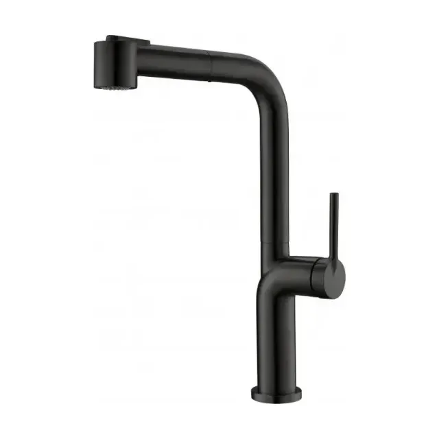 Смеситель BelBagno BB-LAM60-NERO для кухни с выдвижным изливом черный матовый