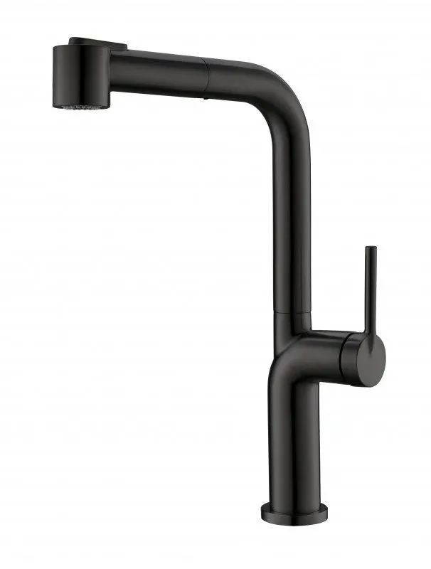 Смеситель BelBagno BB-LAM60-NERO для кухни с выдвижным изливом черный матовый