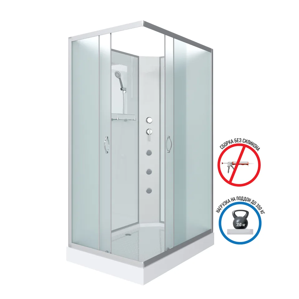 Душевая кабина Niagara Classic NG-43295-14QBKG (120х90х200) низкий поддон(13см),стекло матовое,3 места