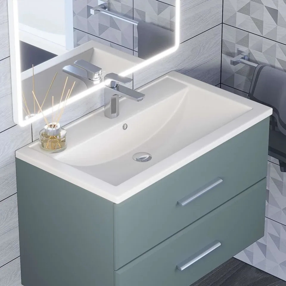 Встраиваемая раковина Uperwood Foster Quartz 80*45,5 белая матовая, жасмин