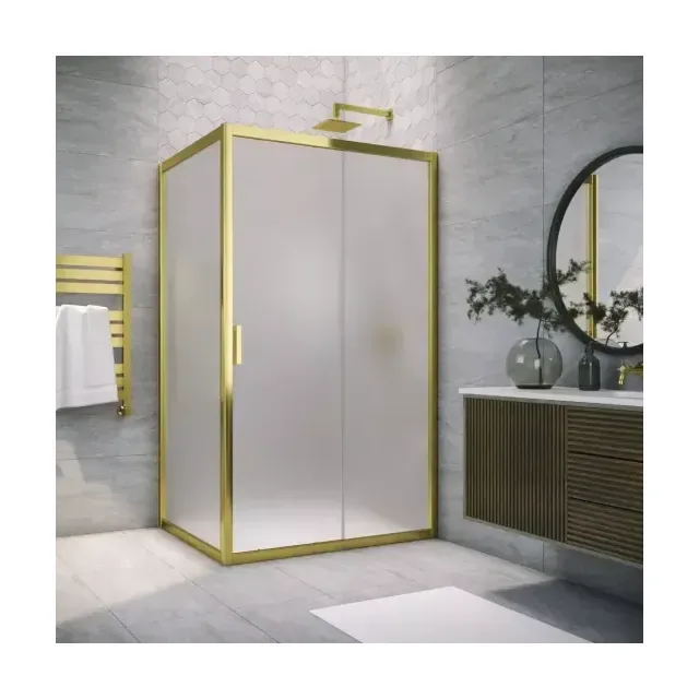 Душевой уголок ZP+ZPV TUR NOVO 125*85 09 10, профиль золото глянцевое, стекло сатин