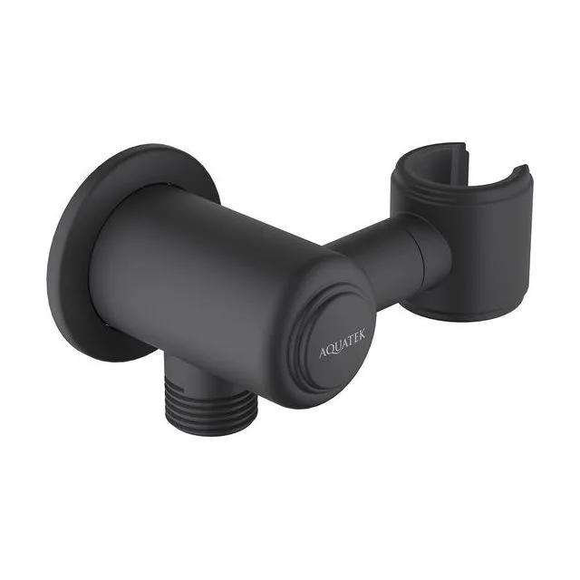 Шланговое подсоединение с держателем AQUATEK, матовый черный AQ2462MB КЛАССИК