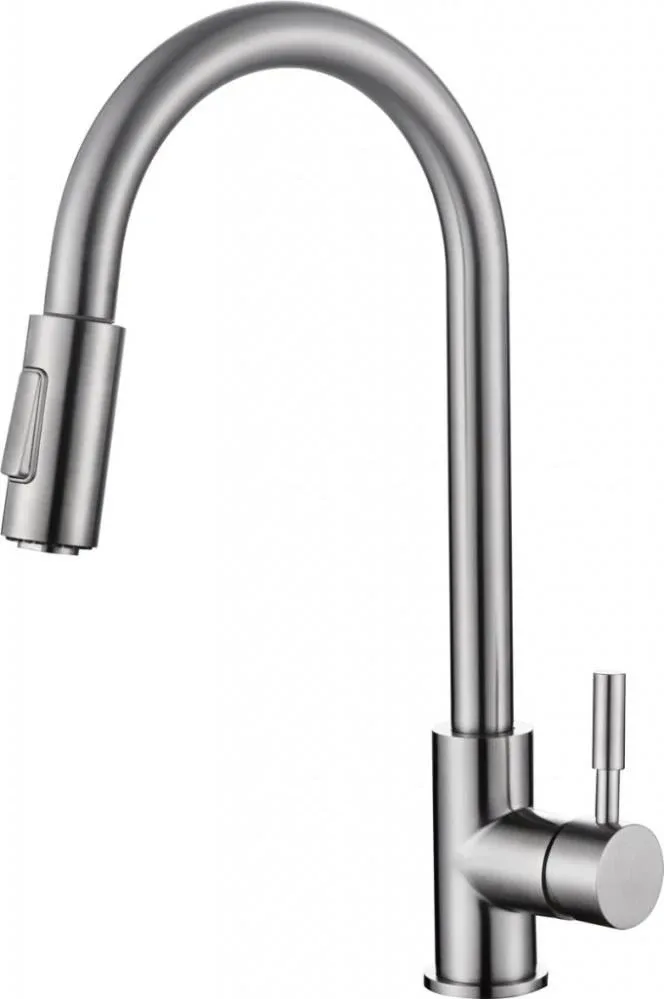 Смеситель BelBagno BB-LAM31A-IN для кухни с выдвижным изливом сатин