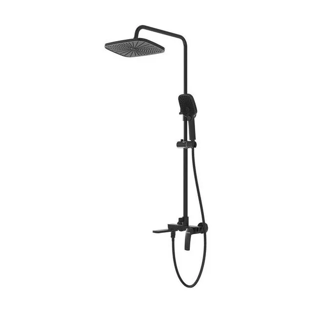 Душевая стойка Grossman Mercury 500.K35.10.210 с верхним душем,ручной лейкой и смесителем,черный матовый