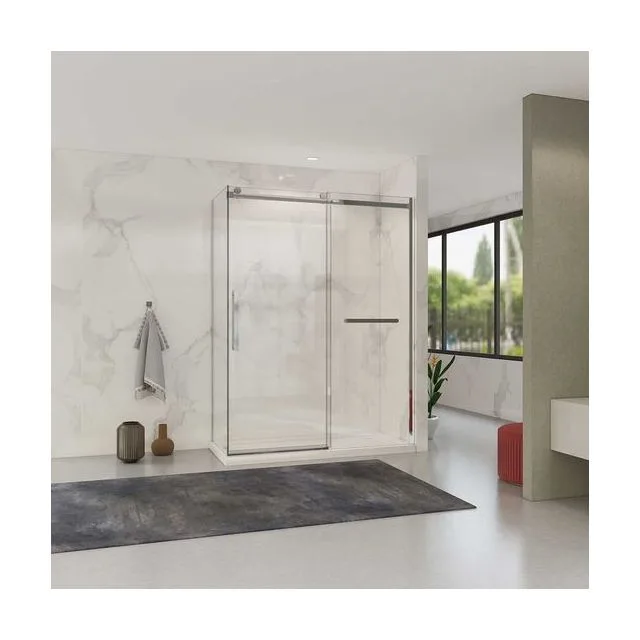 Душевой уголок Vincea Комо Софт (Como Soft) VSR-1CS1014CL 140х100 стекло прозрачное 8 мм профиль хром без поддона