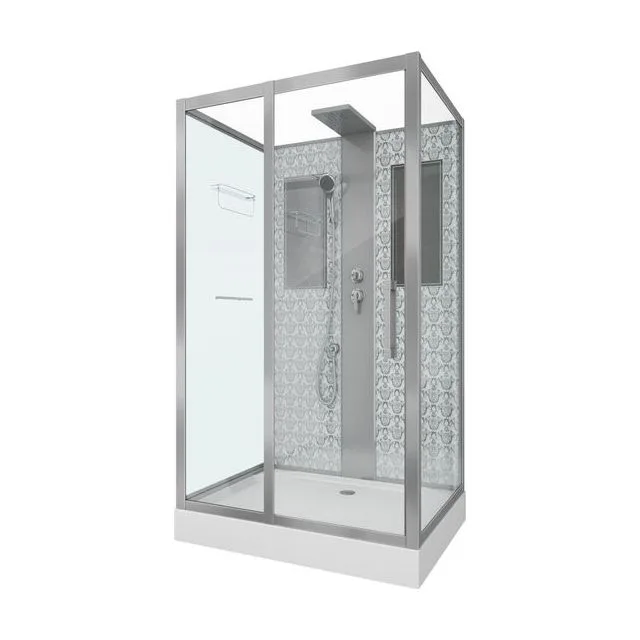 Душевая кабина Niagara Luxe NG-7711WBK (90x120х210) низкий поддон(15см),дверь раздвижная,стенки серебро,без крыши