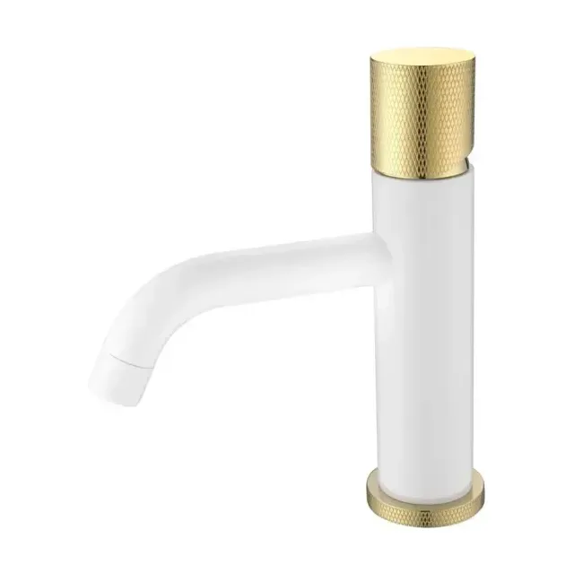 Смеситель Boheme Stick 121-WG.2 для раковины белый матовый/золото ручка Touch