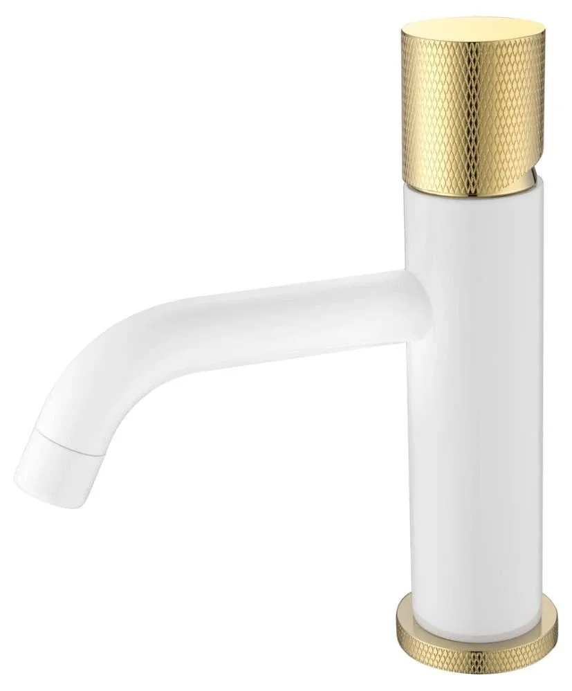 Смеситель Boheme Stick 121-WG.2 для раковины белый матовый/золото ручка Touch