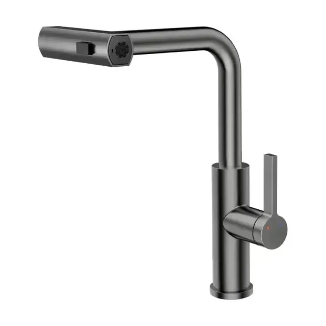 Смеситель Rush Tinos TI3732-18Grey для кухни с мультифункциональным выдвижным изливом графит