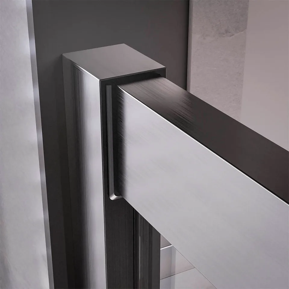 1/2 Душевого угла Veconi Premium Trento PTC-20GR, 1200*2000мм, брашированный графит, стекло прозрачное
