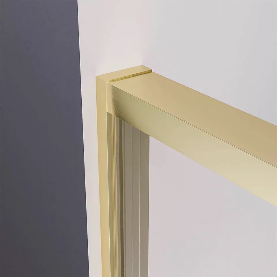 Боковая панель Veconi Premium Prato SP G, 900x2000, золото брашированный, стекло прозрачное