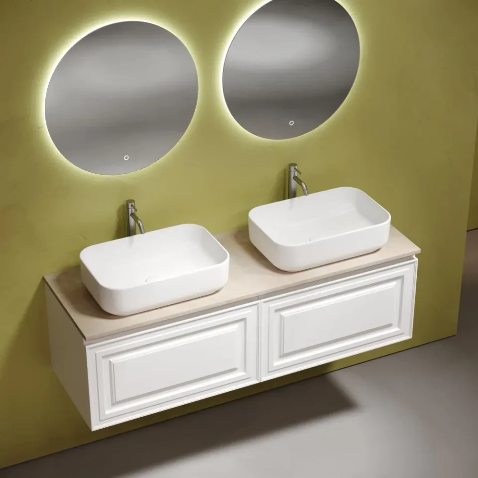Столешница Sancos TT140A2X 140*46 Kreman c отверстием под смеситель