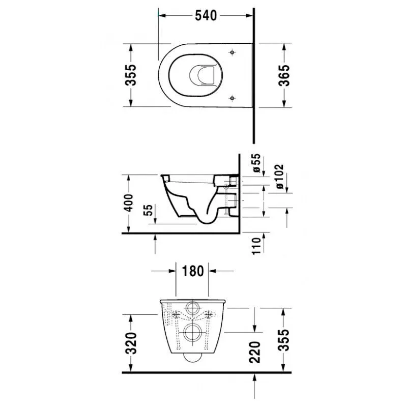 Подвесной унитаз Duravit Darling 36,5*54