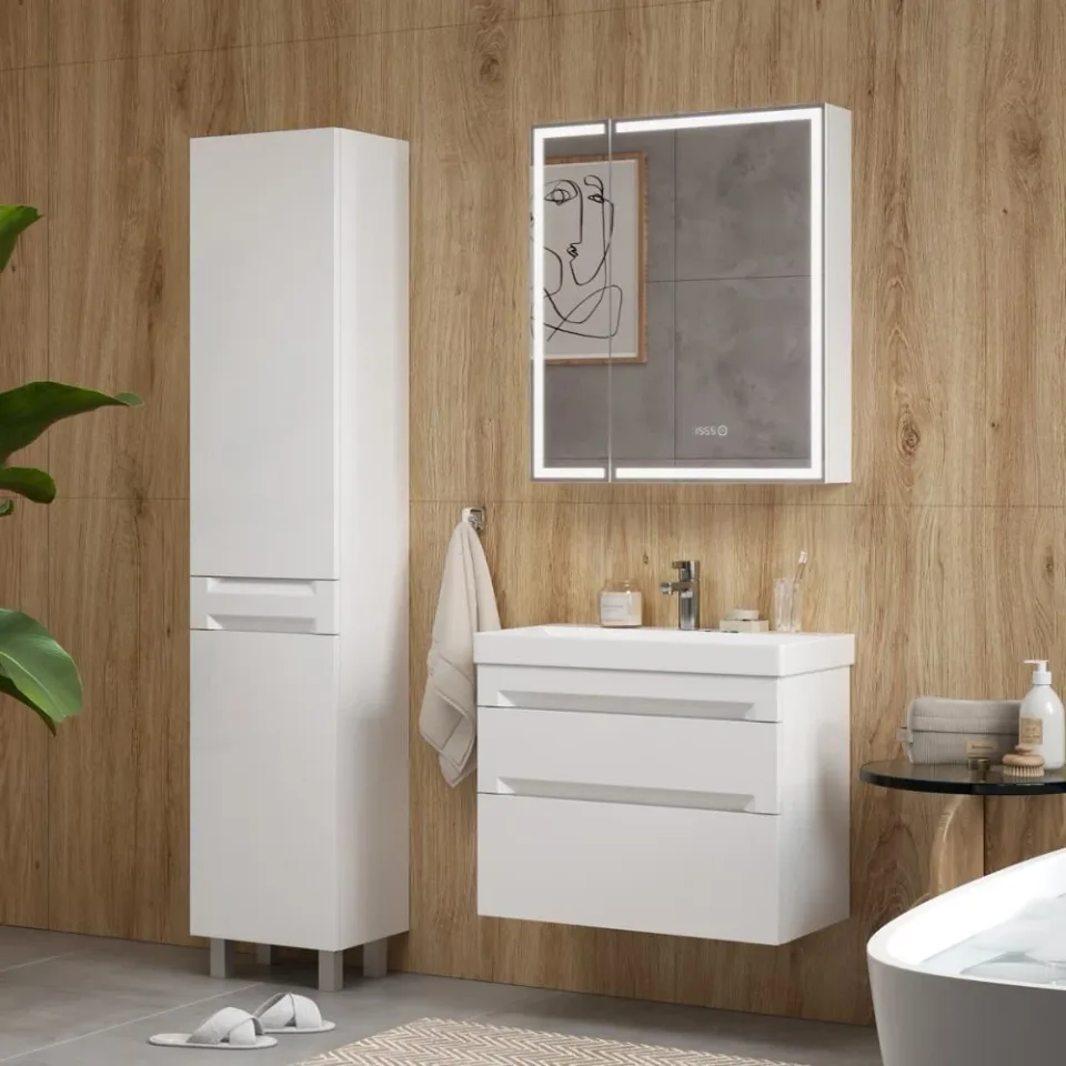 Пенал Equil Корнер/Corner 40 L/R напольный, глянцевый белый