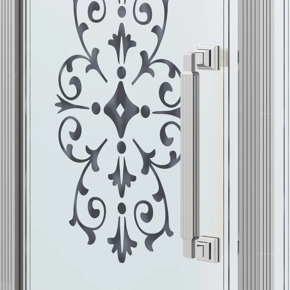 Душевое ограждение Ambassador Royal 18015110-L (120х80х200) прямоугольник,хром,стекло прозрачное с рисунком,распашная,1 место