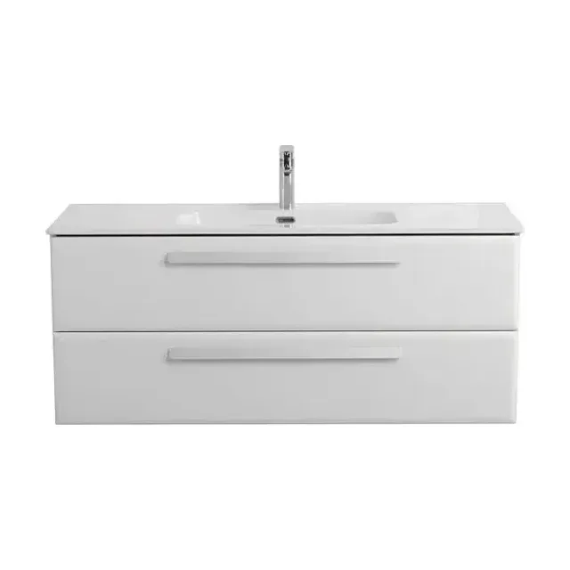 Тумба с раковиной Cezares Эко-Кер (Eco-Cer) 120 белый глянцевый (раковина CZR-8095-120)