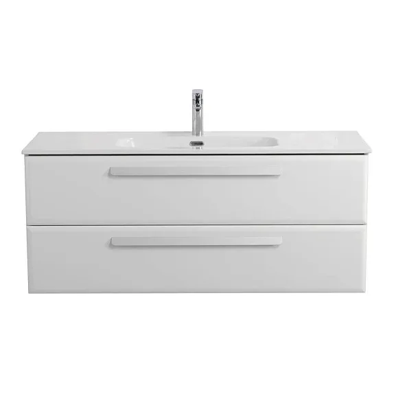 Тумба с раковиной Cezares Эко-Кер (Eco-Cer) 120 белый глянцевый (раковина CZR-8095-120)