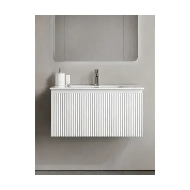 Тумба под раковину Sancos Сноб Р 1.0 (Snob R 1.0) 80 см SNR1.080W настенная универсальная 1 ящик