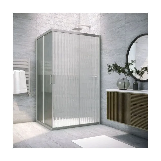 Душевой уголок ZA-F NOVO h2000 100*95 07 Moru, профиль матовый хром, стекло Moru