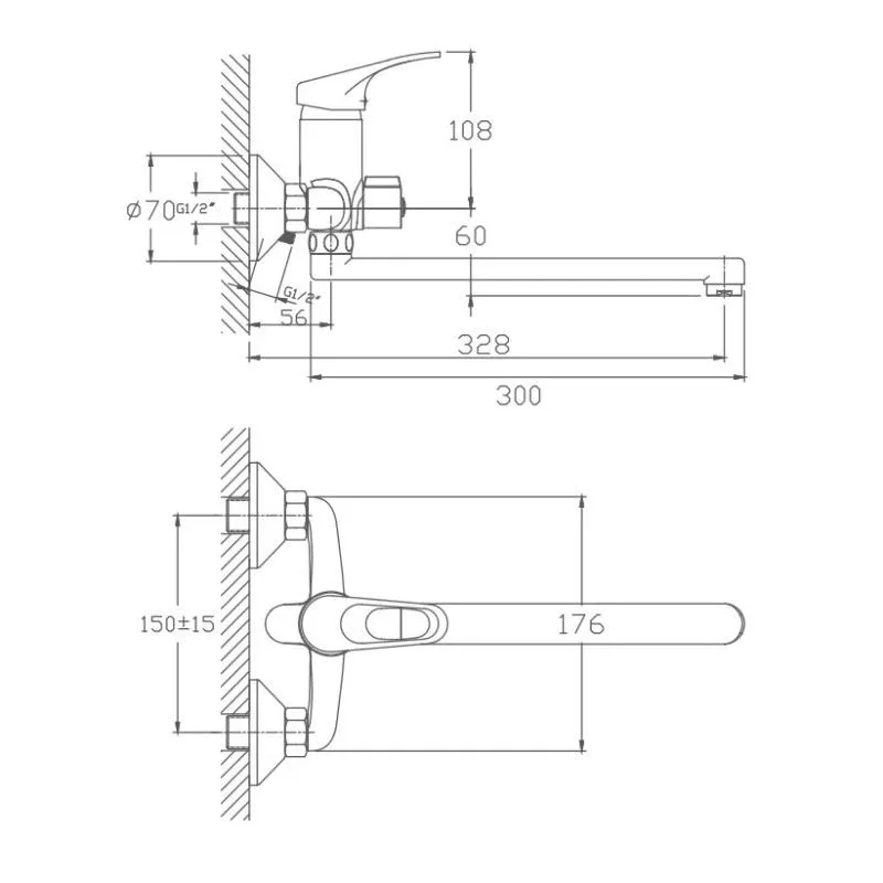 Смеситель Haiba HB2213 универсальный