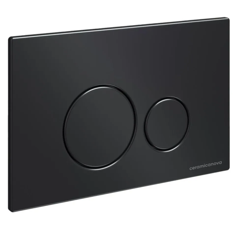 Комплект инсталляции Ceramicanova Envision, унитаз Metric Rimless, клавиша смыва Round черная