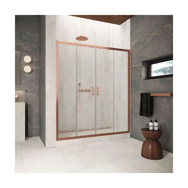 Душевая дверь Vegas-Glass Z2P Protec 175×200 см, медь брашированная, стекло шиншилла